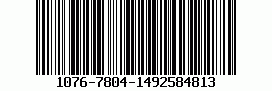 barcode with numbers 1076-7804-1492584813